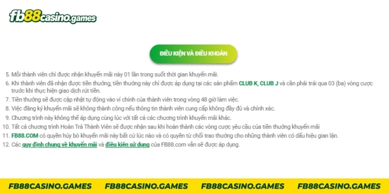 Lưu ý về vòng cược khi nhận khuyến mãi FB88